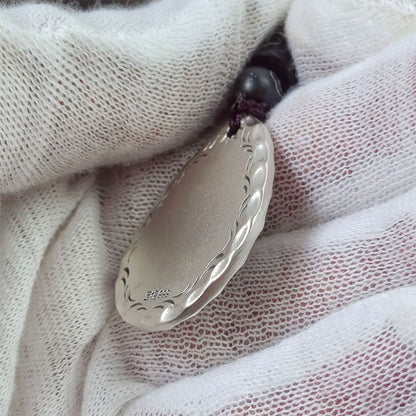 Collar con colgante de plata de ley 999 con diseño de gota de agua y Yin Yang Bagua, piedras de Buda, armonía y equilibrio 