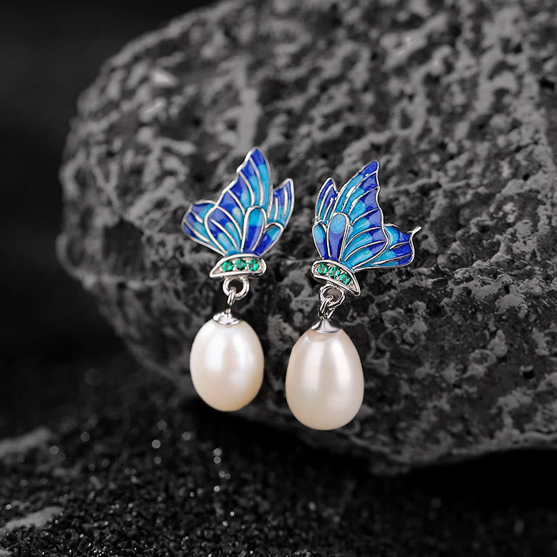 Buddha Stones 925 Sterling Silver Pearl Butterfly Healing Necklace Pendant Earrings Ring - Touch Bling