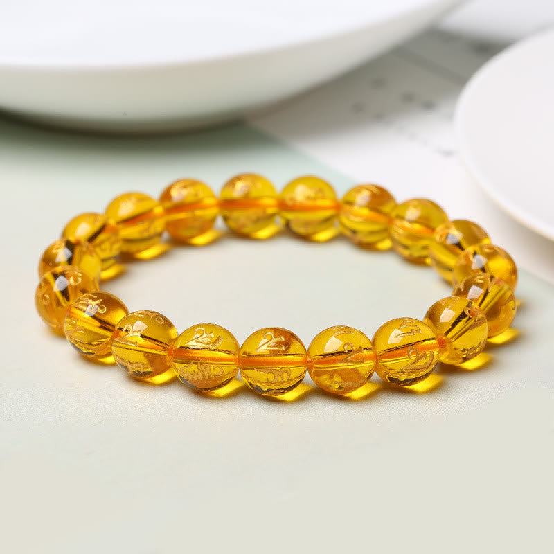 Pulsera de meditación Om Mani Padme Hum con piedras de Buda, cristal blanco del Tíbet, ónix negro