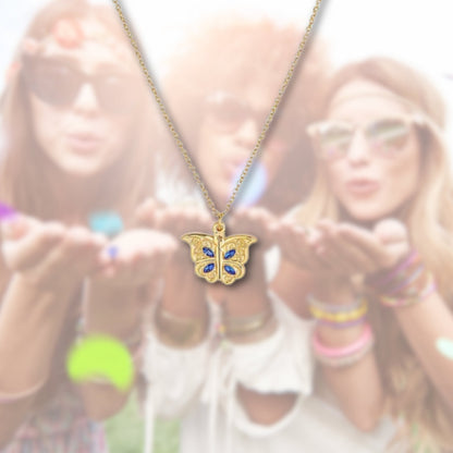 Best Friends Heart Butterfly Necklace