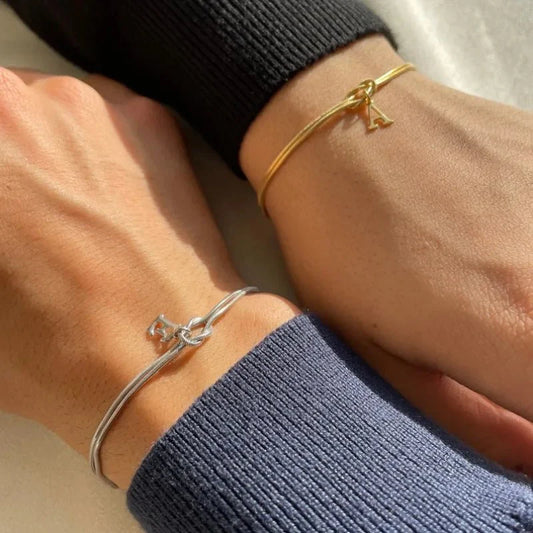 Bestfriends Bond Initial Letter Knot Bracelets