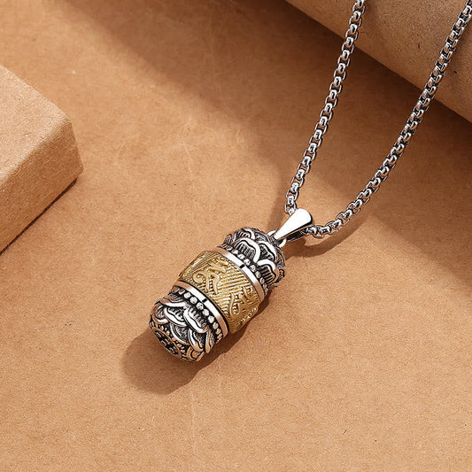 Collar con colgante de cuerda de cuero con cadena de sabiduría y pureza tallada con piedras de Buda del Tíbet Om Mani Padme Hum