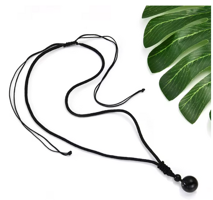 Black Obsidian Lucky Pendant Necklace