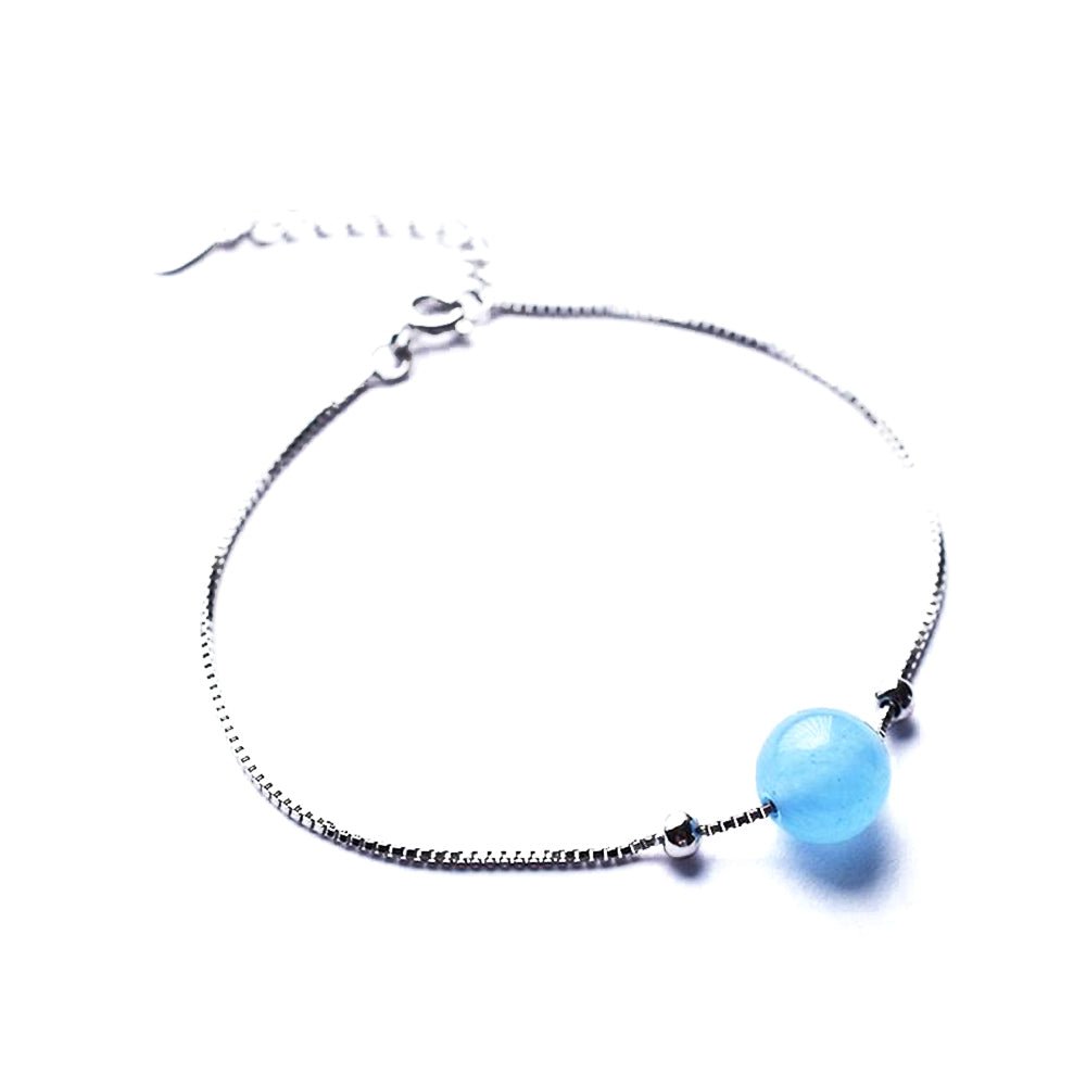 Blue Chalcedony Sterling Silver Bracelet