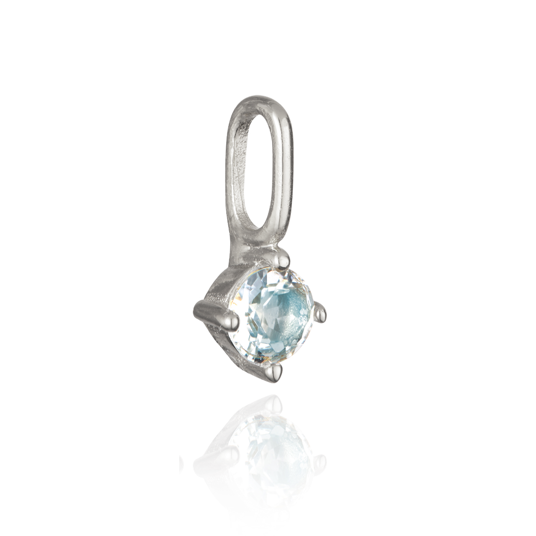 Charm individual de plata con piedra de nacimiento pequeña