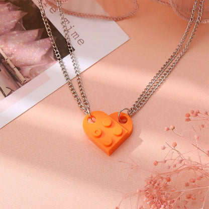 Building Brick Heart Friendship Necklace