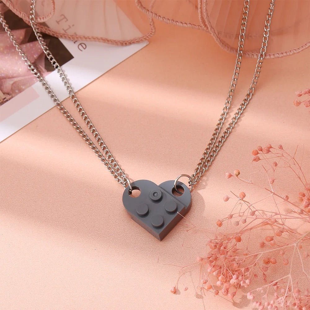 Building Brick Heart Friendship Necklace