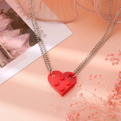 Building Brick Heart Friendship Necklace