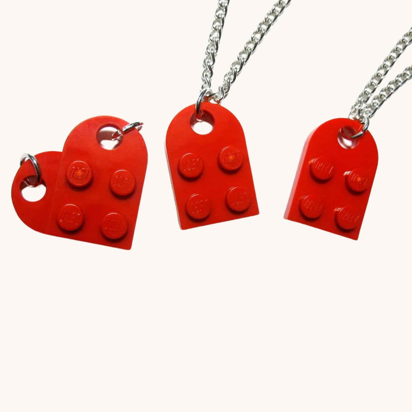 Building Brick Heart Friendship Necklace