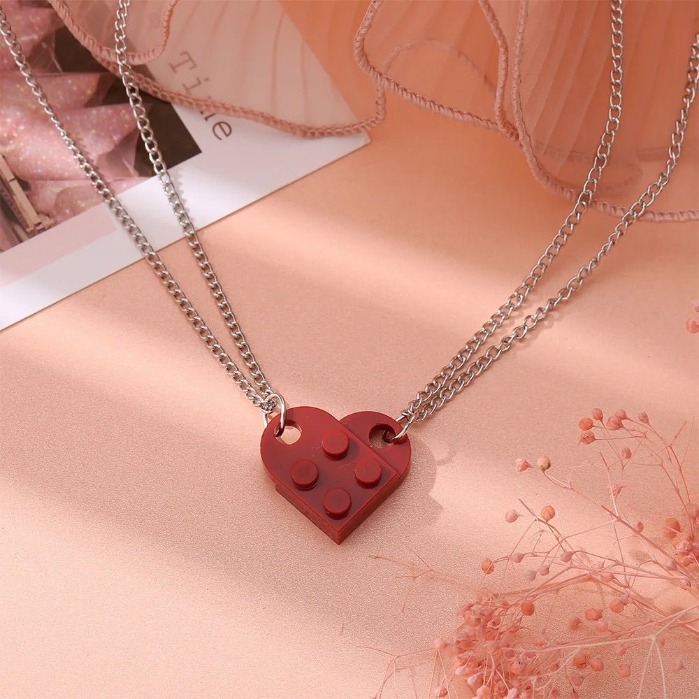 Building Brick Heart Friendship Necklace