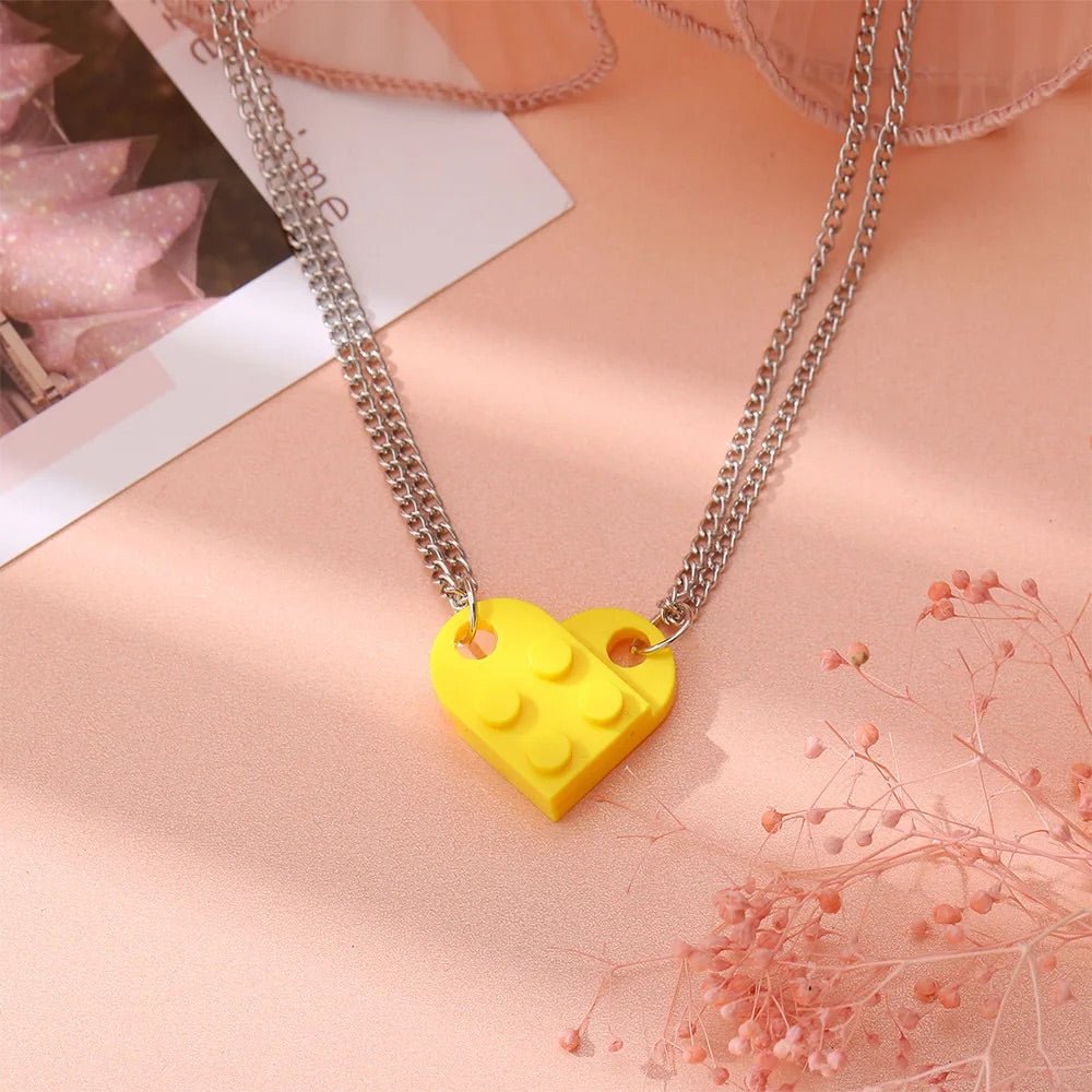 Building Brick Heart Friendship Necklace