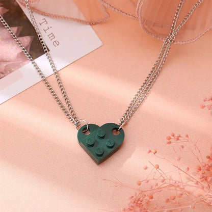 Building Brick Heart Friendship Necklace