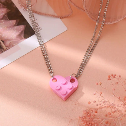 Building Brick Heart Friendship Necklace