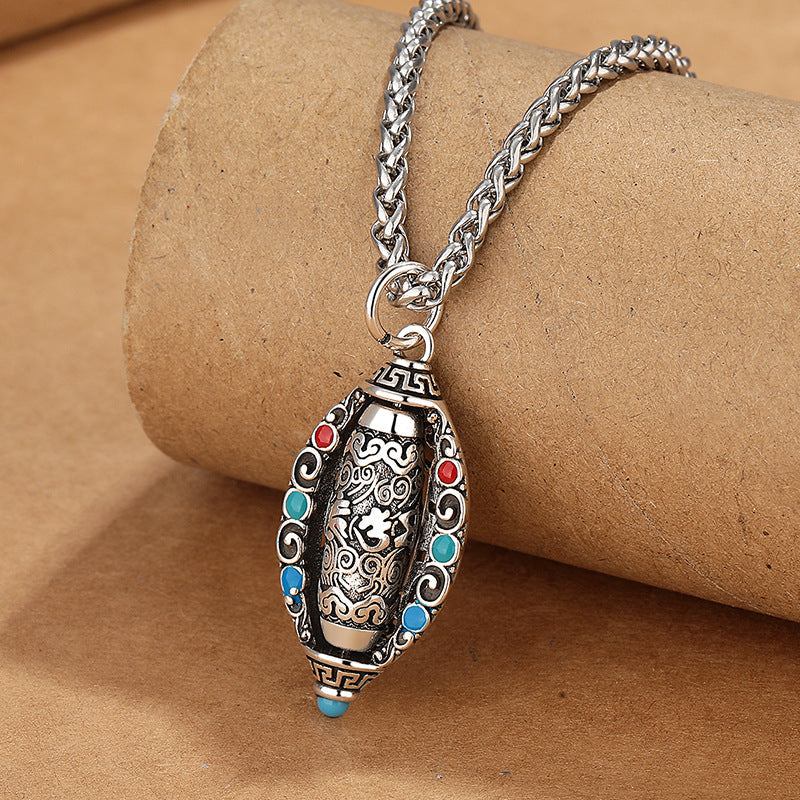Collar con colgante giratorio de piedras de Buda tibetano Om Mani Padme Hum de pureza 