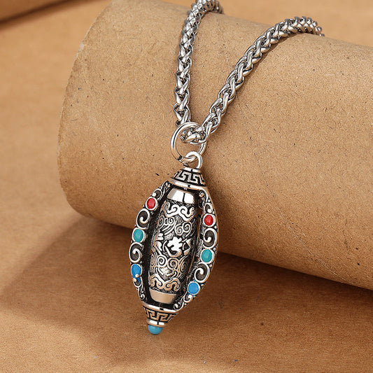 Collar con colgante giratorio de piedras de Buda tibetano Om Mani Padme Hum de pureza 