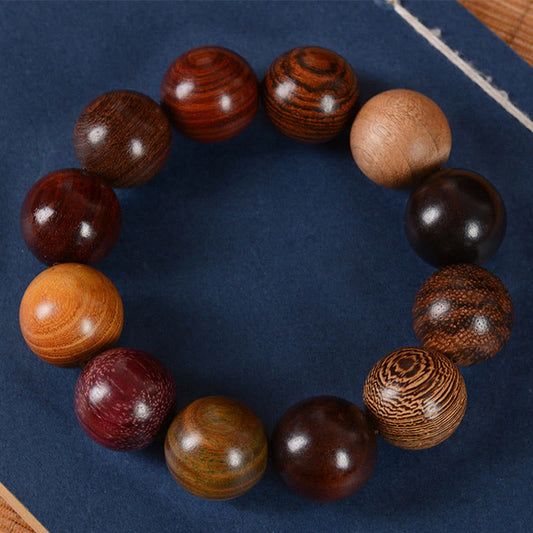 Pulsera de protección y curación con piedras de Buda de sándalo multicolor