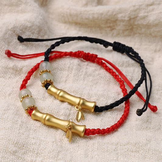 Buddha Stones Bambus Design Glück Stärke Geflochtenes Armband 