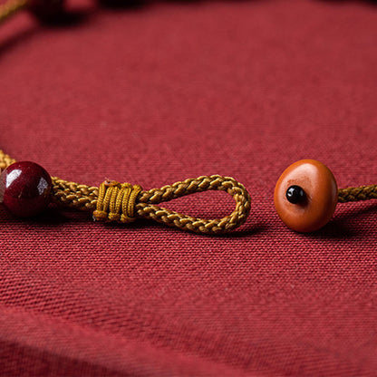 Buddha-Steine, natürliche Zinnoberperlen, Segen, handgefertigtes Armband
