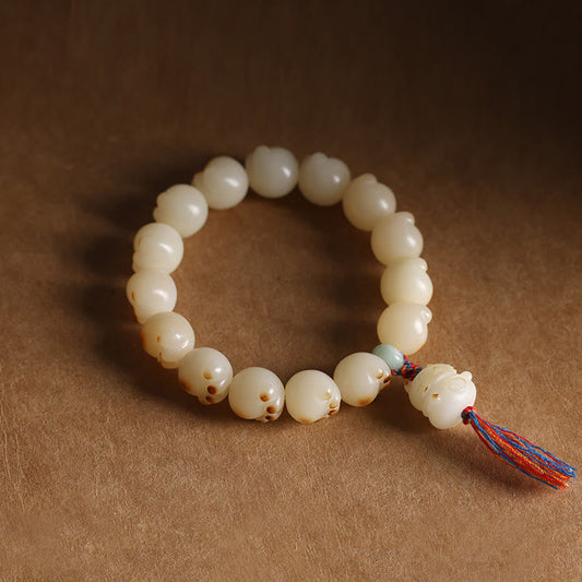 Pulsera de armonía con pata de gato y semillas de bodhi de gato de la suerte con piedras de Buda