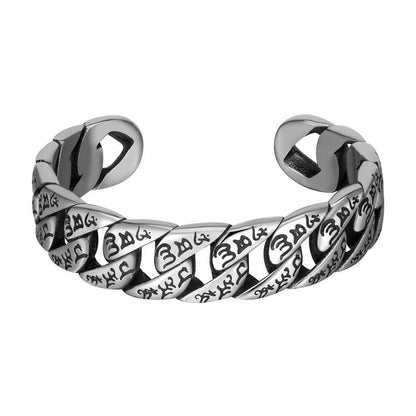 Pulsera de acero de titanio con piedras de Buda y mantra Om Mani Padme Hum tibetano 