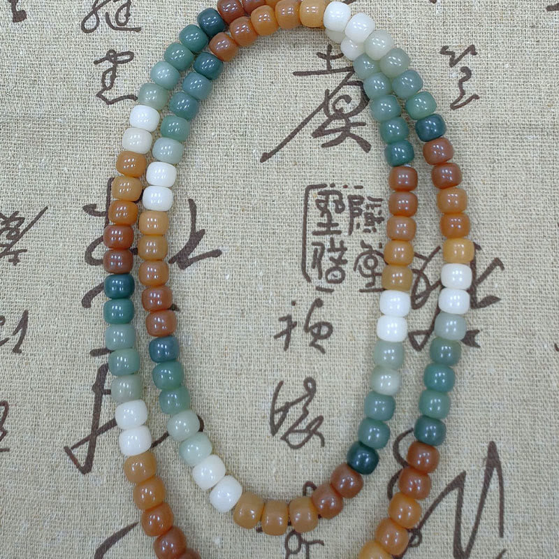 Buddha Stones 108 Mala-Perlen Farbverlauf Bodhi Seed Grüne Tara Buddha Gravur Peace Harmony Armband