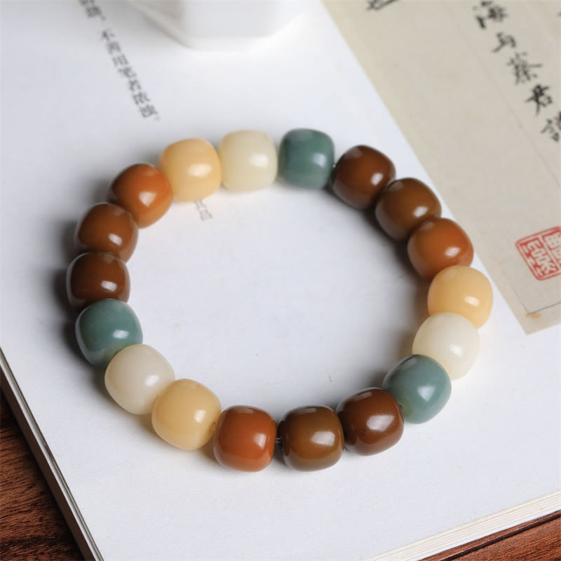 Armband mit Buddha-Steinen, mehrfarbig, Bodhi-Samen, hält böse Geister fern