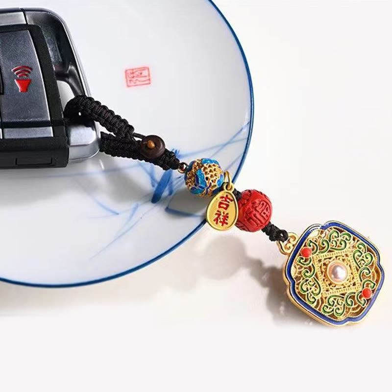 Llavero con dije de Ruyi y bendición del personaje Fu de Buda