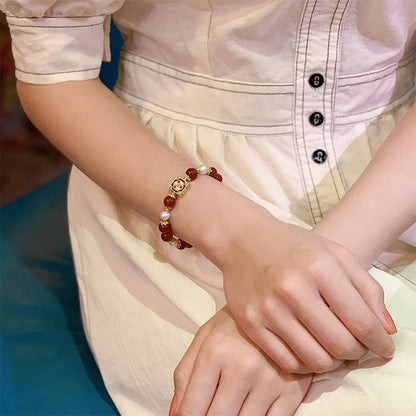 Buddha Stones Armband mit roter Achatperle, Selbstvertrauen und Selbstakzeptanz 