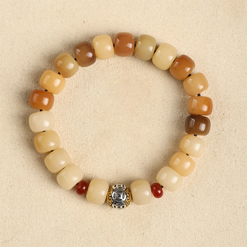 Pulsera de sabiduría Om Mani Padme Hum con semillas de Bodhi naturales de Buda y el Señor del Bosque Cadáver