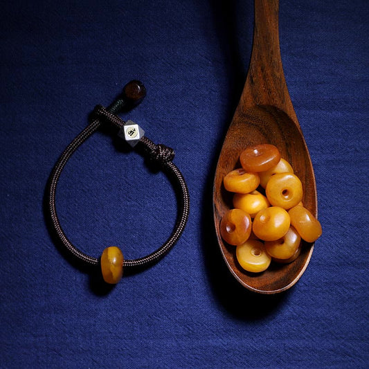 Pulsera de plata de ley 925 con piedras de Buda y zodíaco chino, ámbar natural y transparente para la ansiedad.
