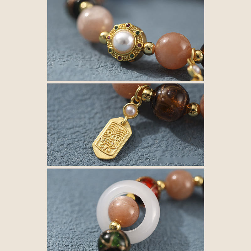 Pulsera con dijes de rueda de oración Om Mani Padme Hum, piedra de Buda, incienso tibetano, ceniza, vidrio Liuli, piedra Tridacna, piedra del sol