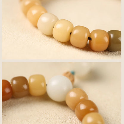 Pulsera de sabiduría Om Mani Padme Hum con semillas de Bodhi naturales de Buda y el Señor del Bosque Cadáver