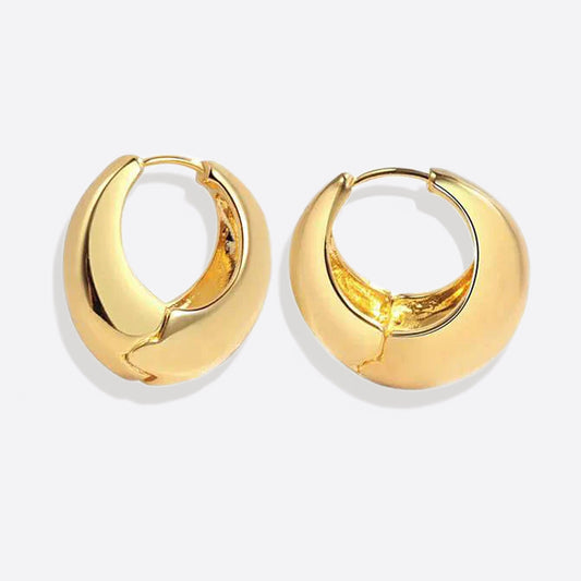 Klobige, runde Huggie-Ohrringe mit Kuppel