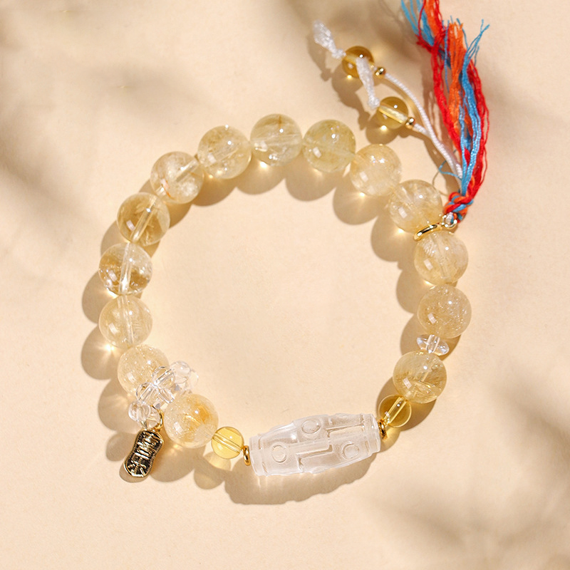Citrine Nine-Eye Dzi Wealth & Success Bracelet