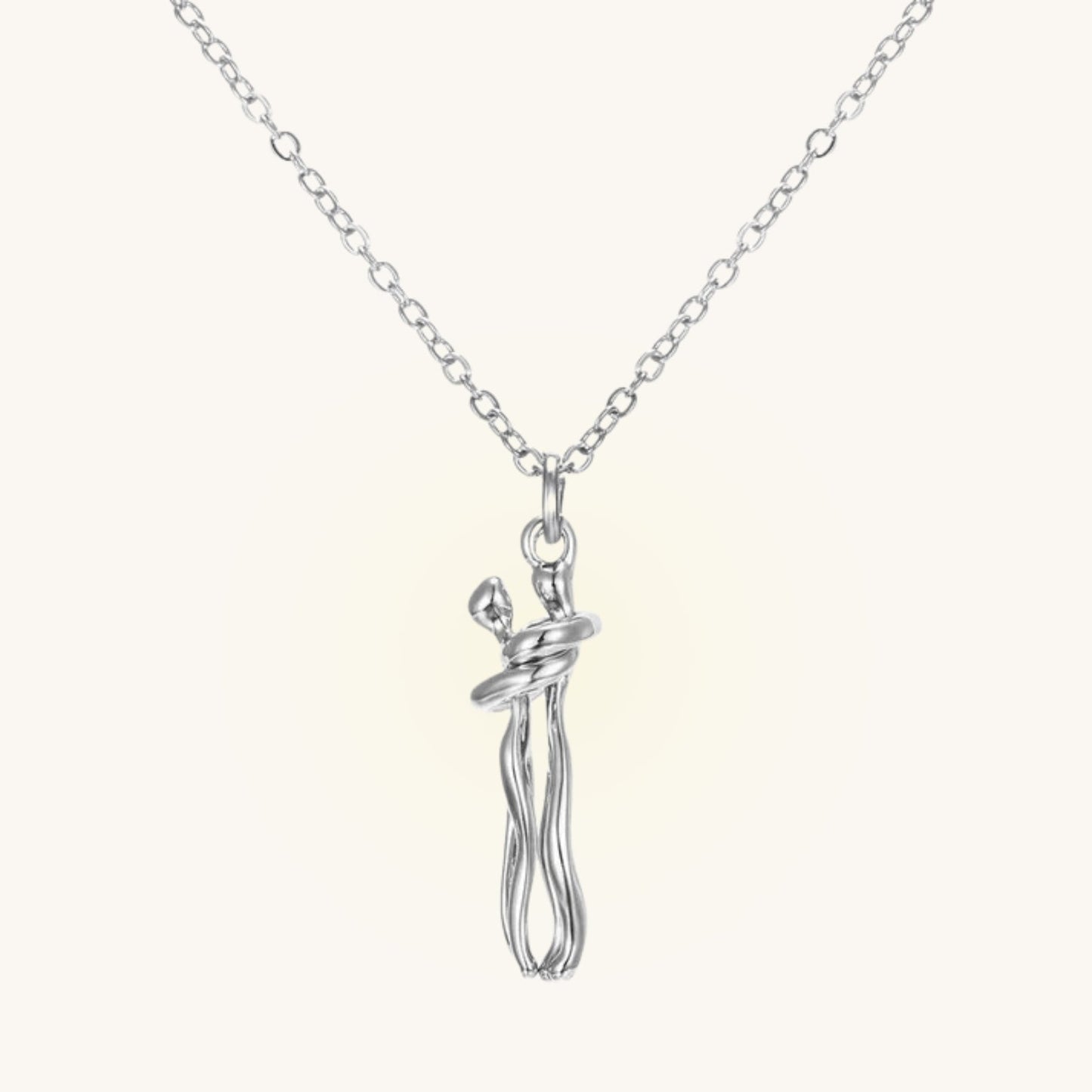 Couple's Hugging Pendant Necklace