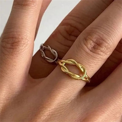 Couples Matching Infinity Knot Bracelet & Ring Set