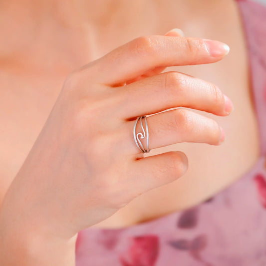 Couple's Promise Wave Rings