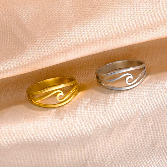 Couple's Promise Wave Rings