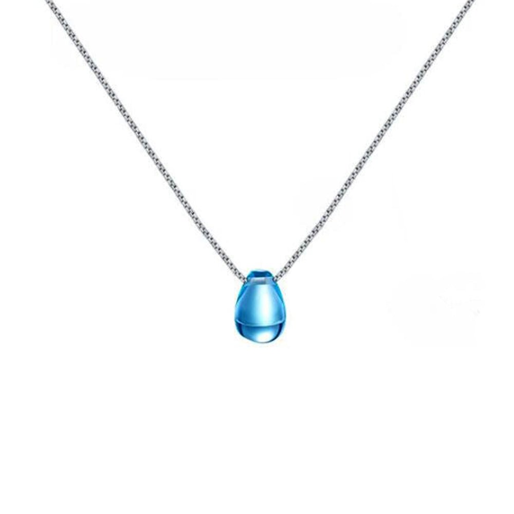 Crystal Ocean Drop Purification Clavicle Necklace