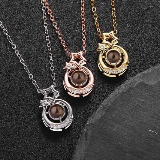 Custom Celestial Harmony Hidden Photo Necklace
