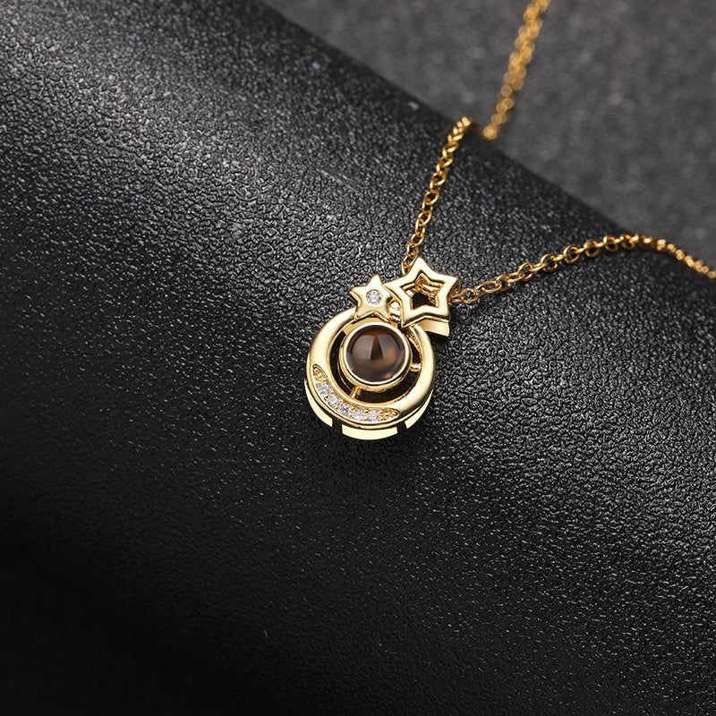 Custom Celestial Harmony Hidden Photo Necklace