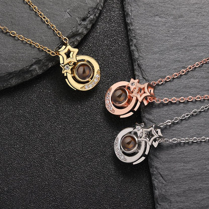 Custom Celestial Harmony Hidden Photo Necklace