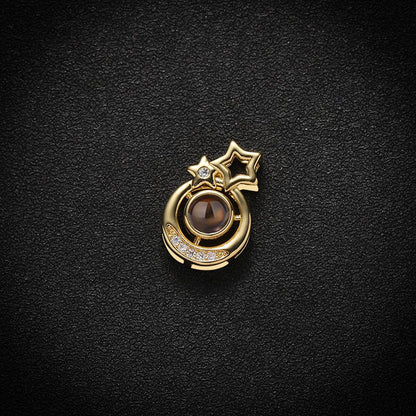 Custom Celestial Harmony Hidden Photo Necklace