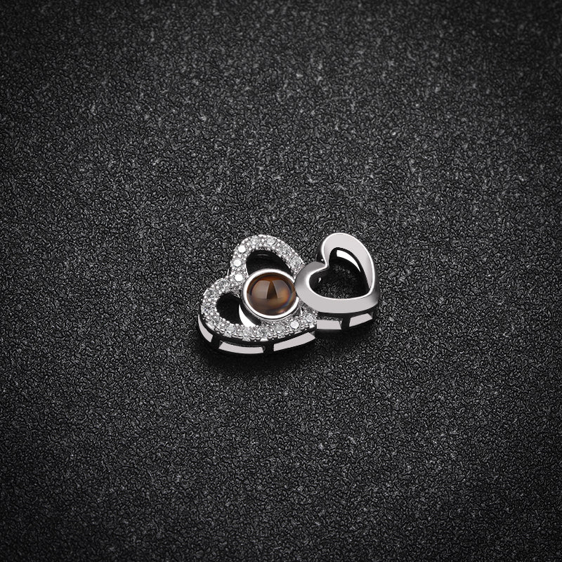 Custom Eternal Bond Two-Heart Projection Necklace
