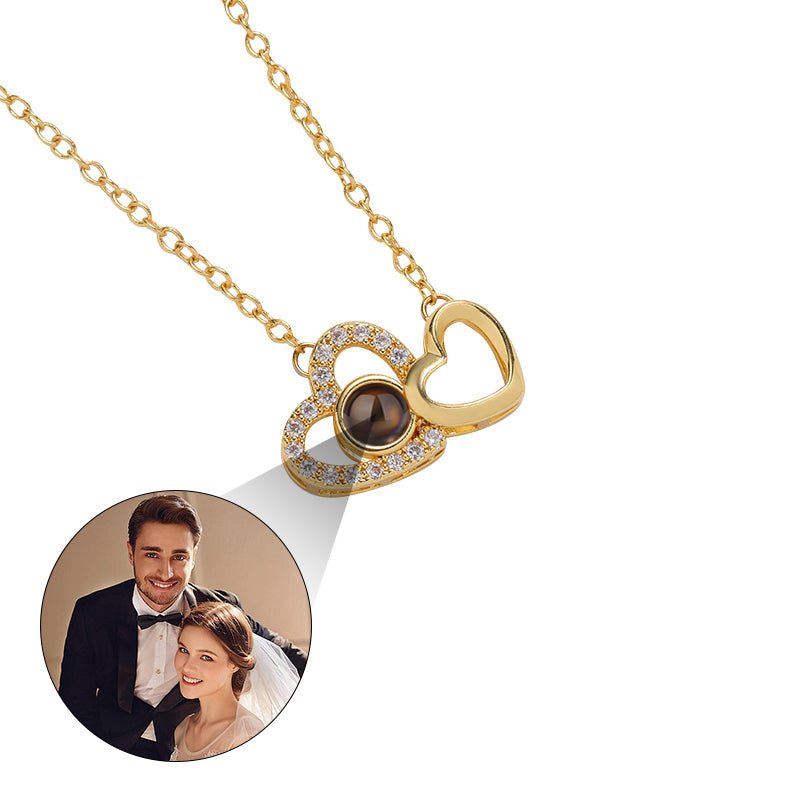 Custom Eternal Bond Two-Heart Projection Necklace