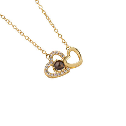 Custom Eternal Bond Two-Heart Projection Necklace