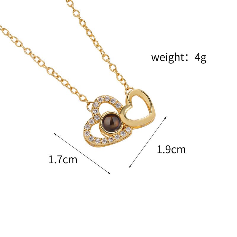 Custom Eternal Bond Two-Heart Projection Necklace