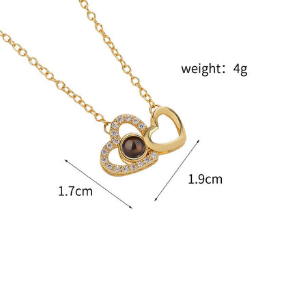 Custom Eternal Bond Two-Heart Projection Necklace