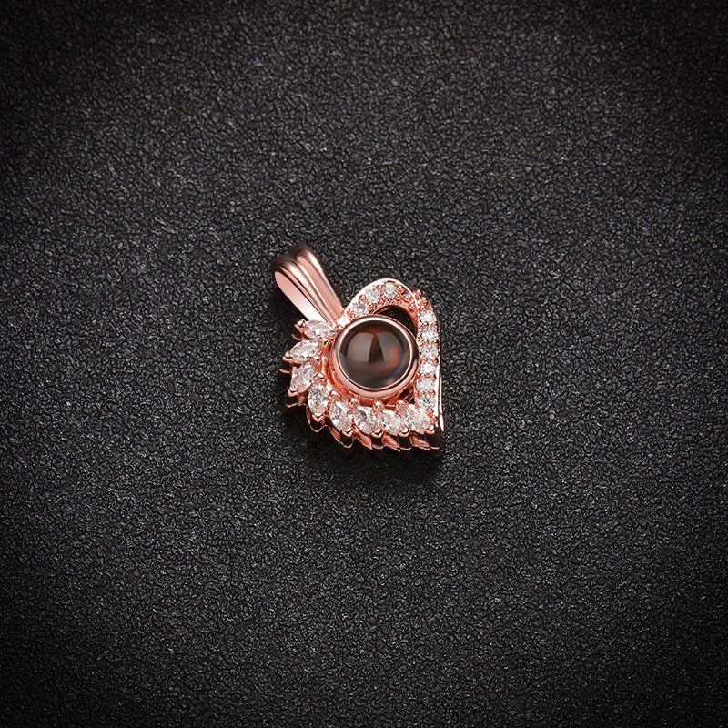 Custom Ever Glow Heart Hidden Photo Necklace