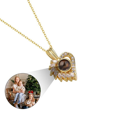 Custom Ever Glow Heart Hidden Photo Necklace